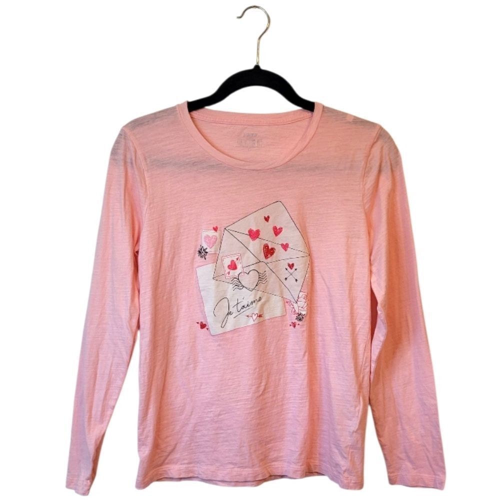 J. Crew Women's Light Pink Love Letter Collector Tee Size S